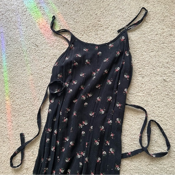 Black Floral Slip Dress - Picture 5 of 6